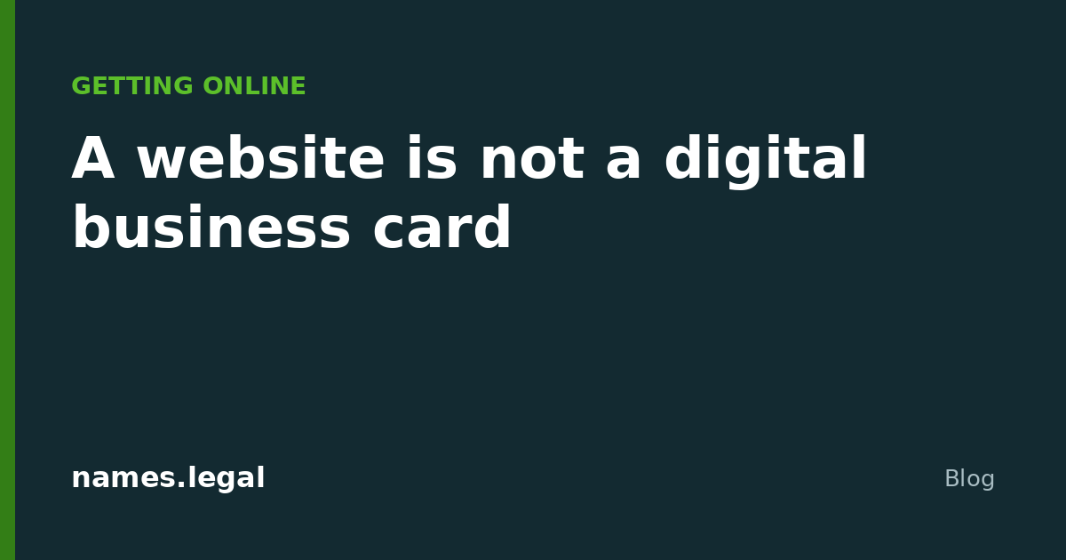 Um site não é um cartão de visita digital